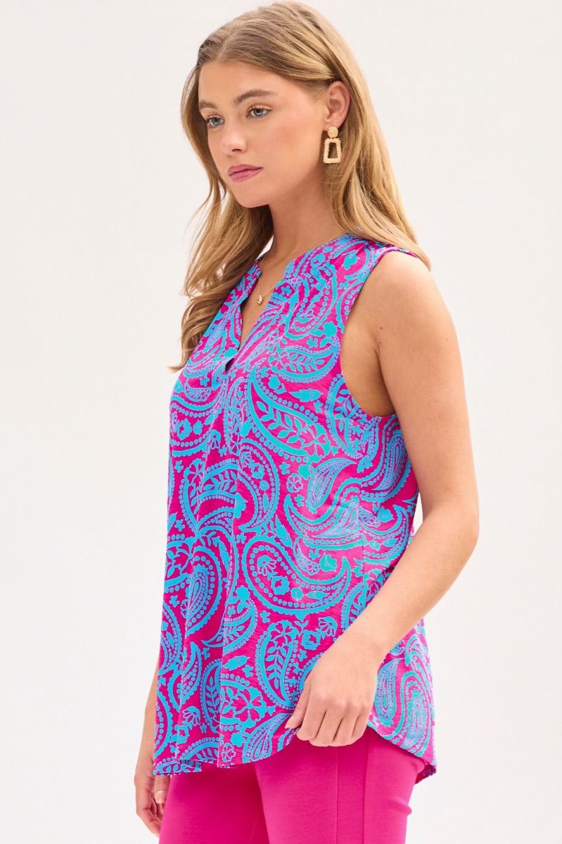 Dear Scarlett Lizzy Tank Top in Pink/Aqua - Summer 25 Capsule