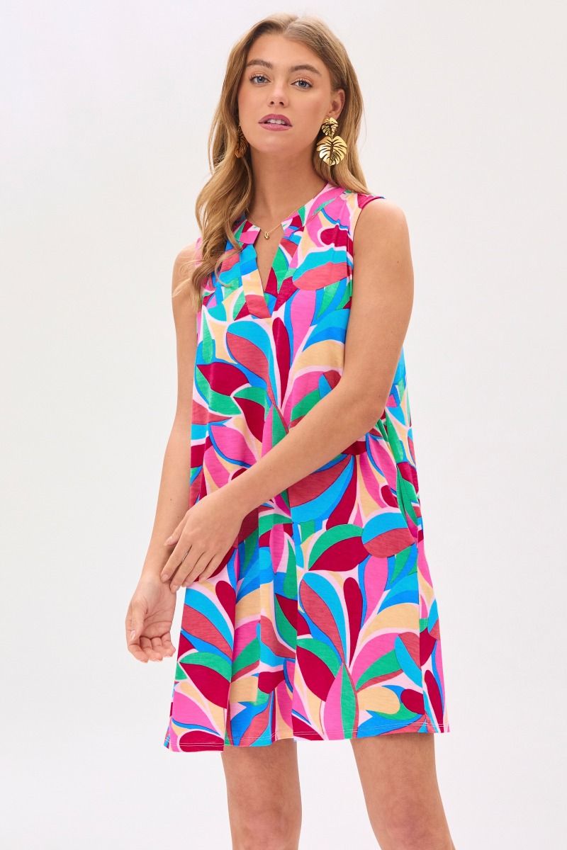 Dear Scarlett Lizzy Tank Dress in RoyalMulti - Summer 25 Capsule