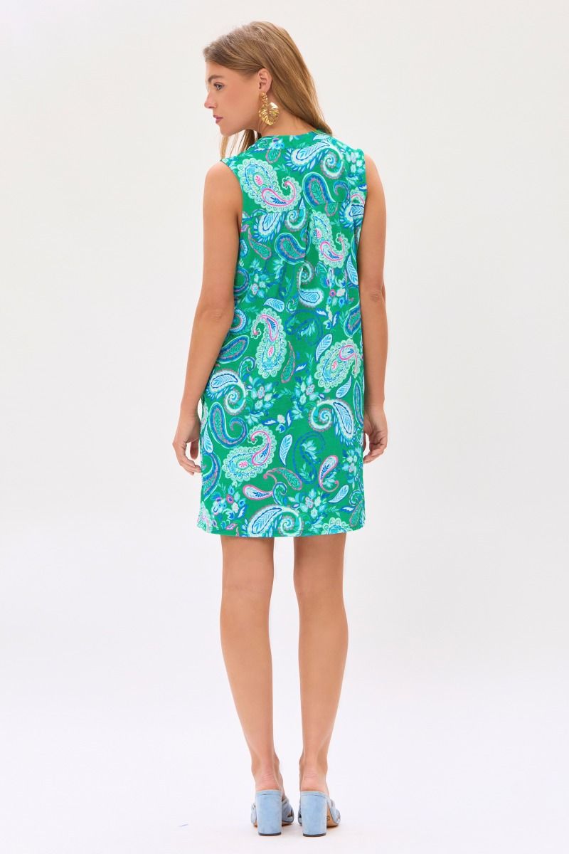 Dear Scarlett Lizzy Tank Dress in Emerald/Blue - Summer 25 Capsule