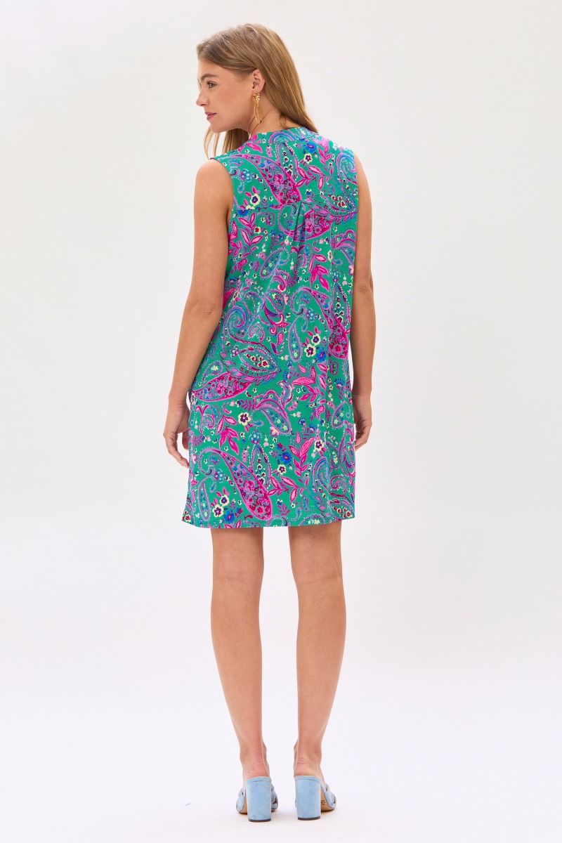 Dear Scarlett Lizzy Tank Dress in Emerald/Pink - Summer 25 Capsule