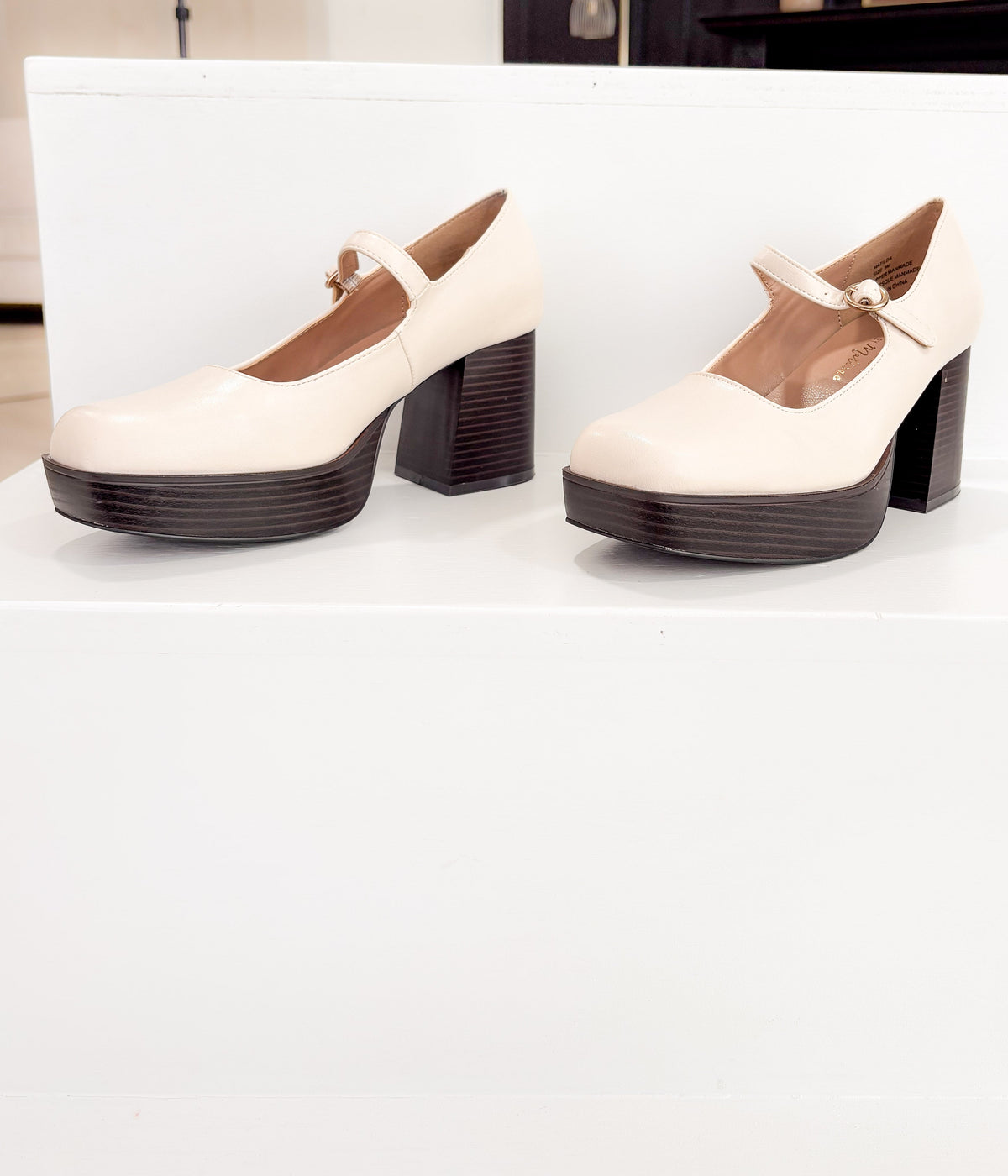 Matilda Platform Heel in Bone - Rural Haze