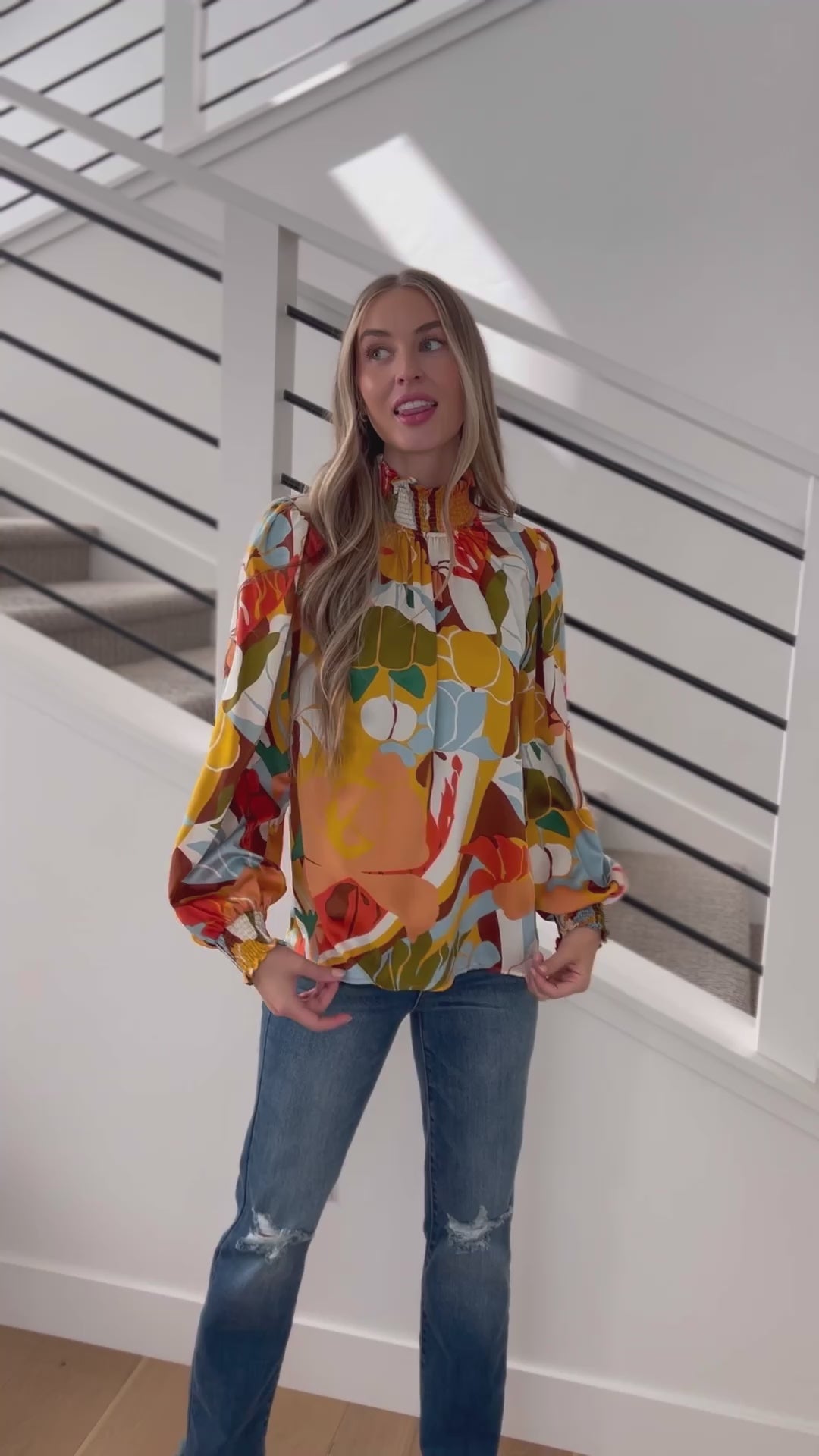 All Together Now Mock Neck Blouse - 9/2/2025