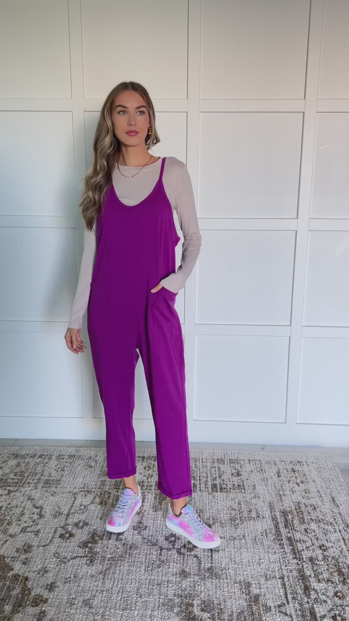 Totally Me Spaghetti Strap Jumpsuit in Light Plum - 11/13/2024