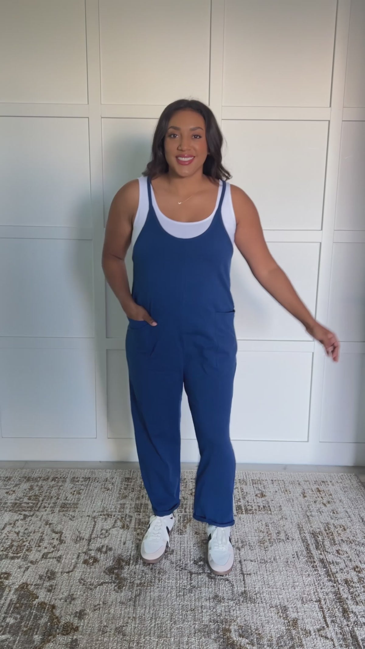 Totally Me Spaghetti Strap Jumpsuit in Light Navy - 11/13/2024