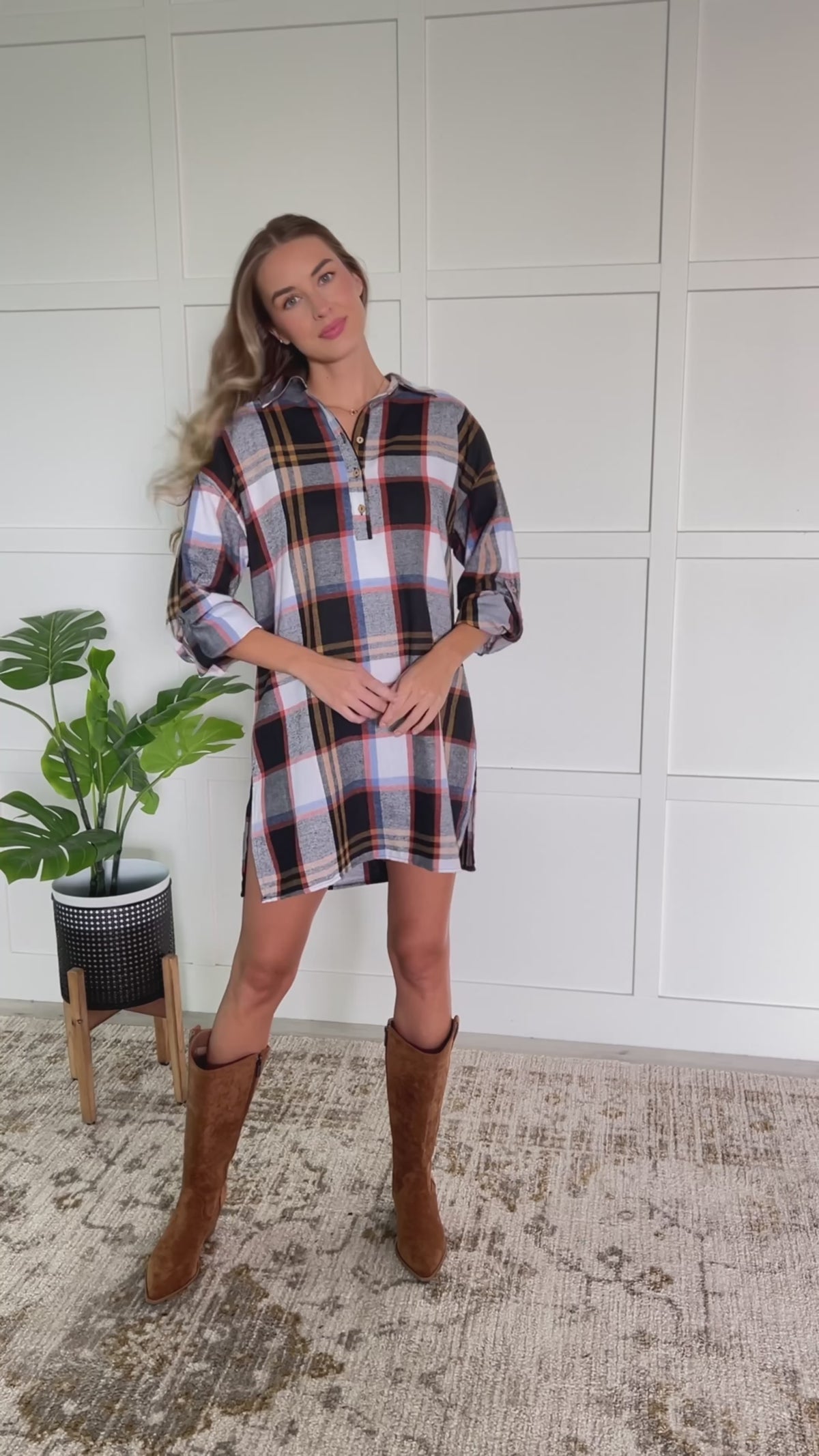 Make it Right Plaid Shirt Dress - 10/29/2024