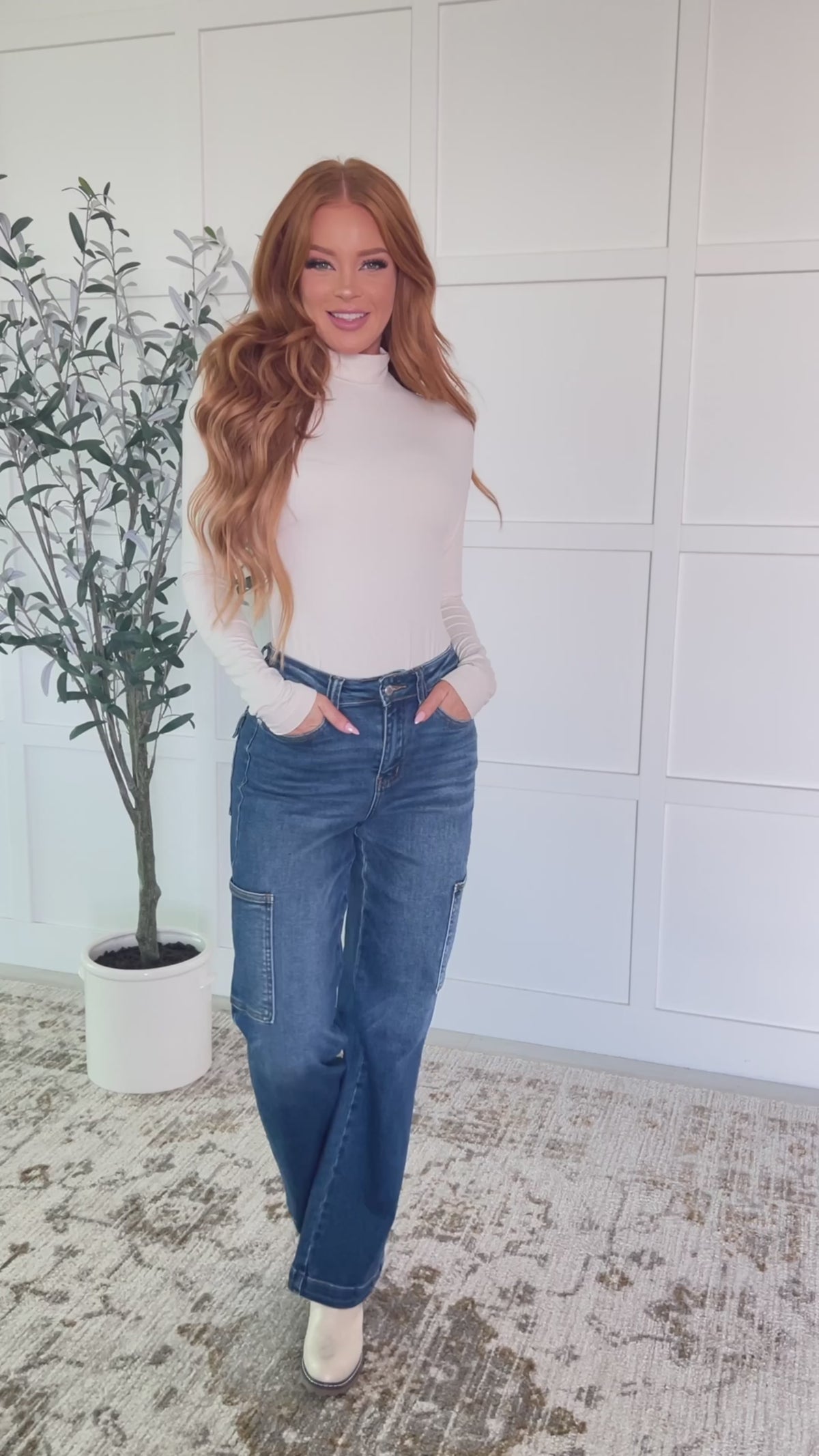 Simple Situation Mock Neck Bodysuit in White Pearl - 9/27/2024