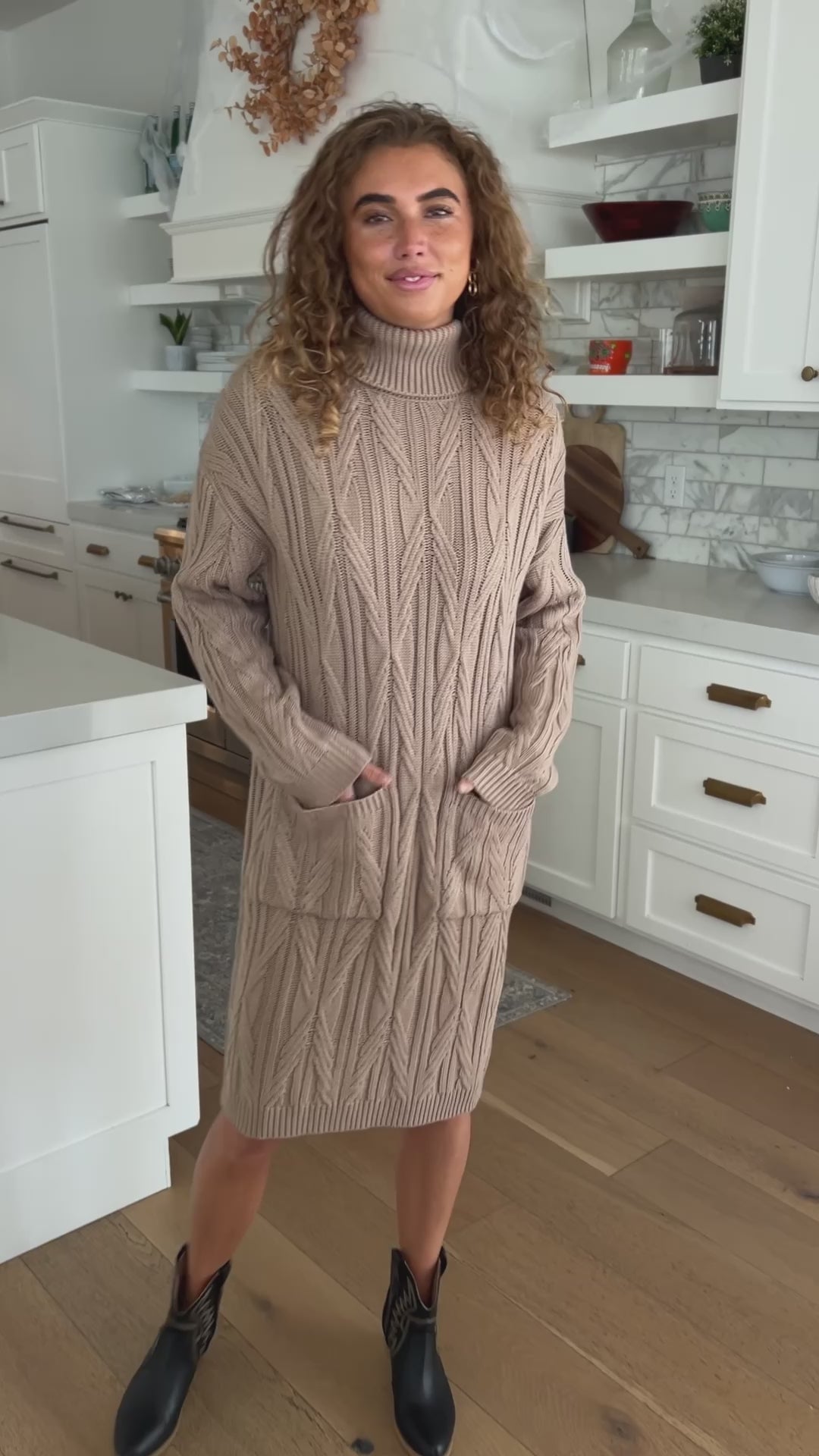Bundled Beauty Turtleneck Sweater Dress - 10/23/2025