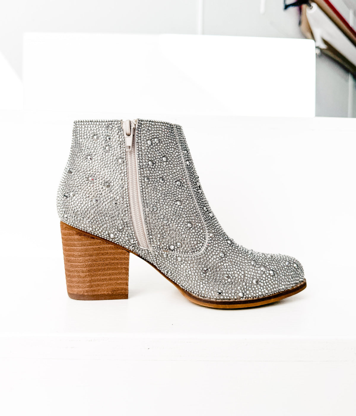Shine Star Rhinestone Bootie in Silver - Rural Haze