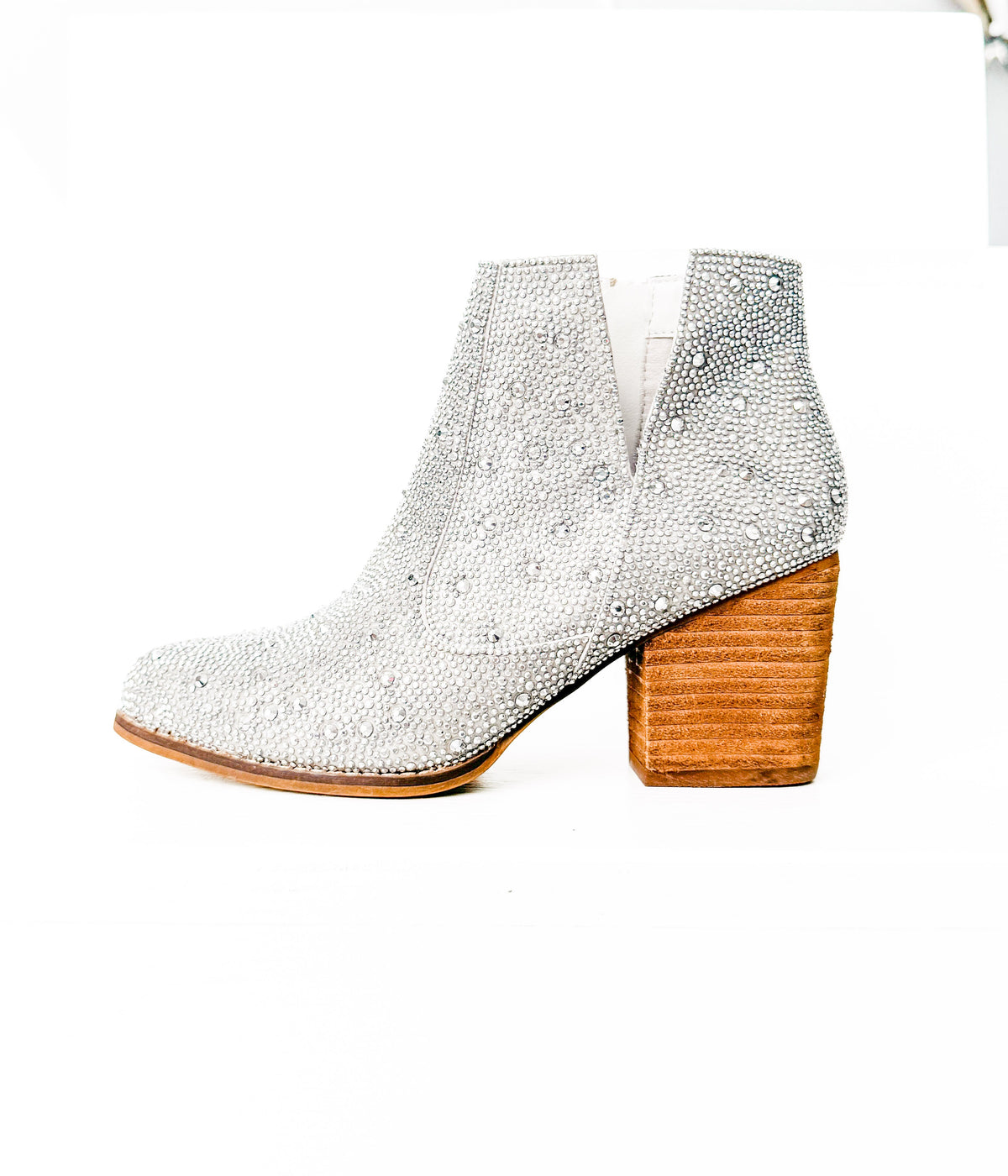 Shine Star Rhinestone Bootie in Silver - Rural Haze