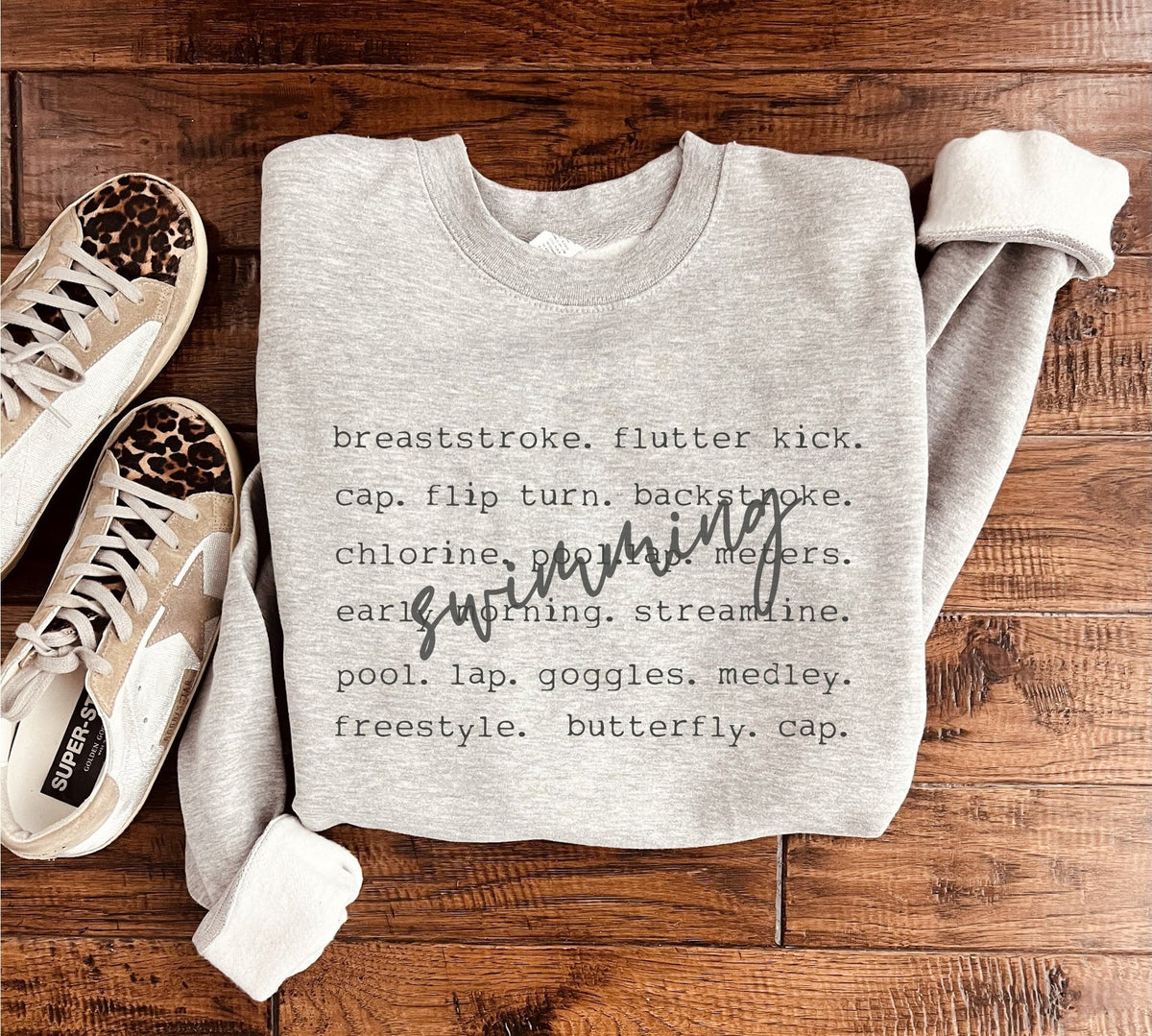 Swimming Words Sweatshirt in Two Colors - RTS