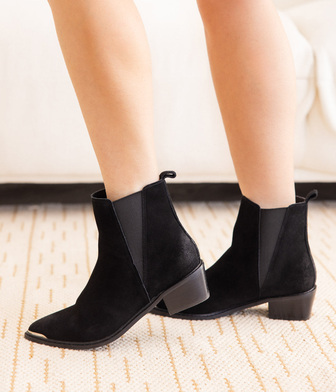 Wylie Suede Ankle Boot in Black