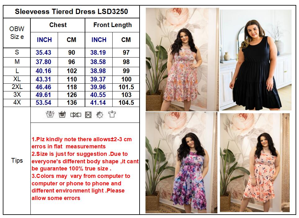 Sleeveless Tiered Dress in Four Colors - RTS