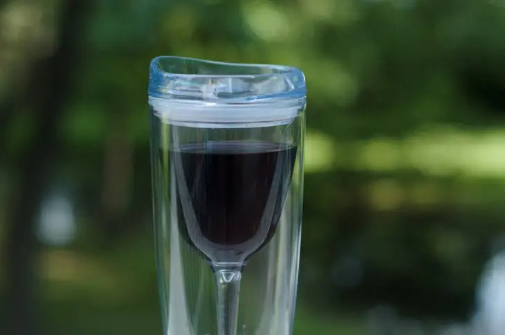 Portable Wine Cup with Acrylic Lid in Clear - RTS