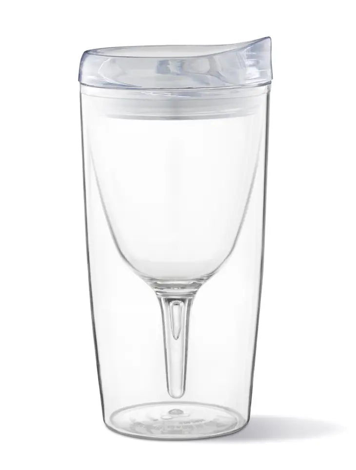 Portable Wine Cup with Acrylic Lid in Clear - RTS