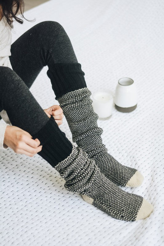 Knitted Lounge Socks In Black - 11/23/2022