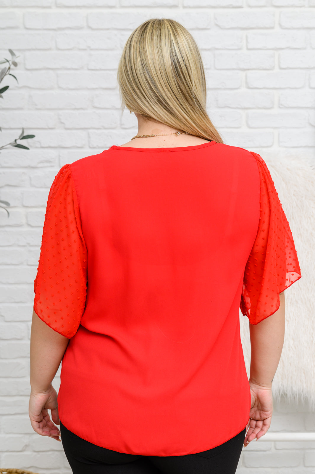 Best Of My Love Short Sleeve Blouse In Red - 12/15/2022
