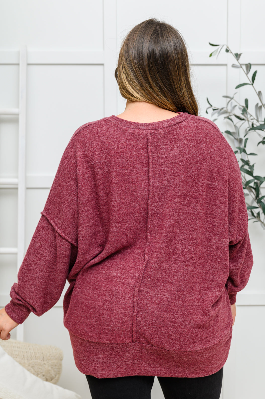 Brushed Soft Sweater In Burgundy - 11/25/2022