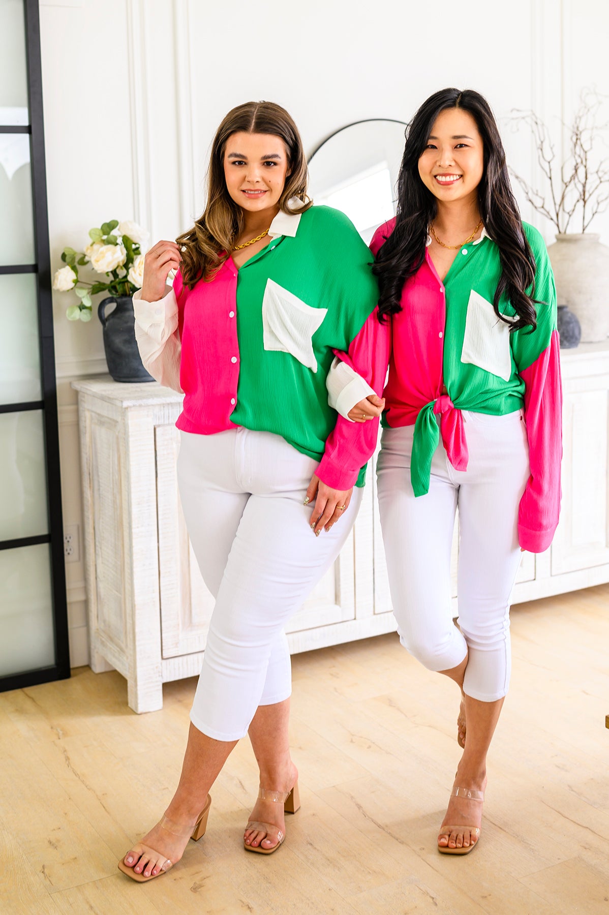 Capture the Day Two Toned Button Up Kelly - 1/29/2026