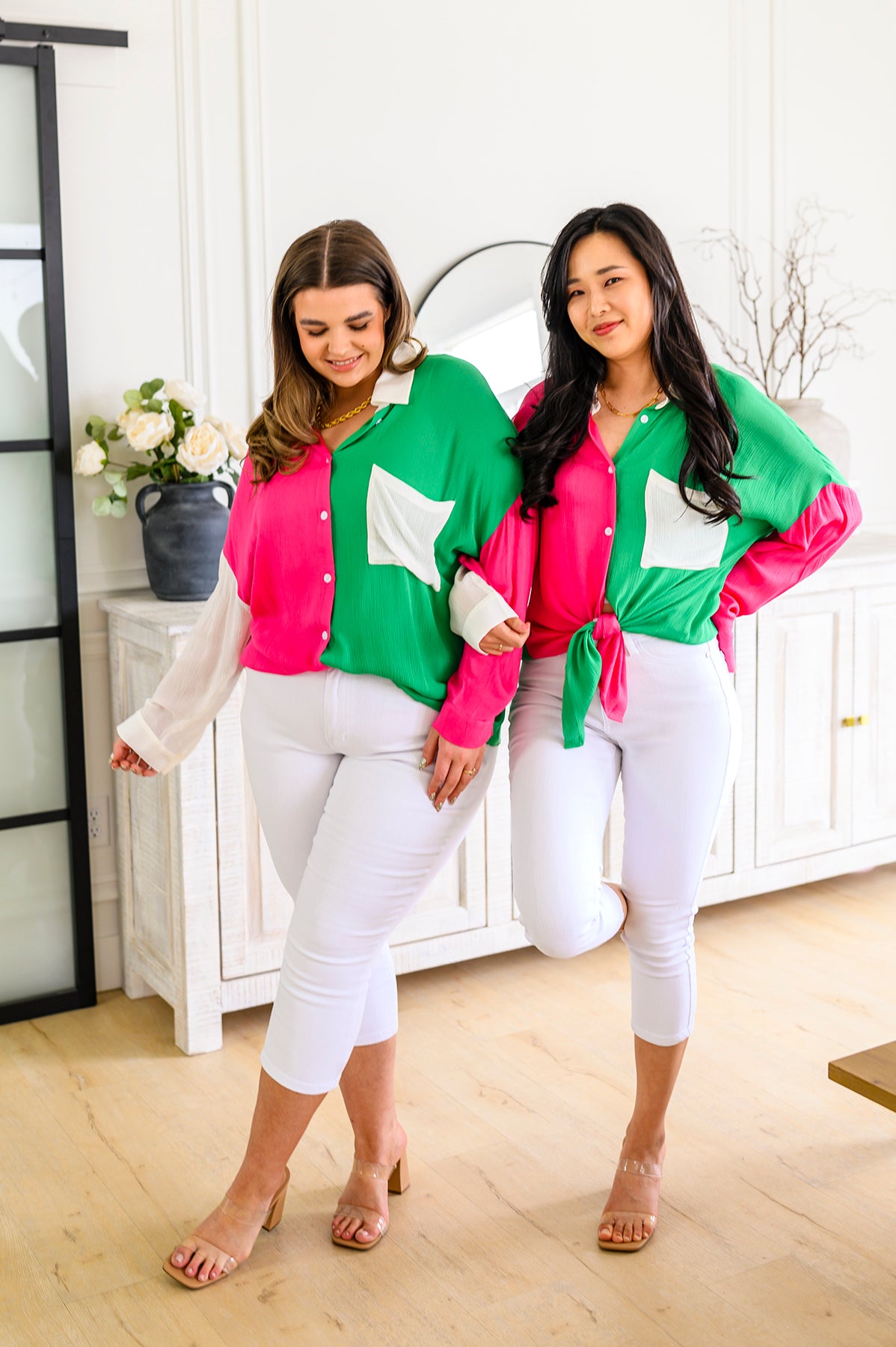 Capture the Day Two Toned Button Up Kelly - 1/29/2026