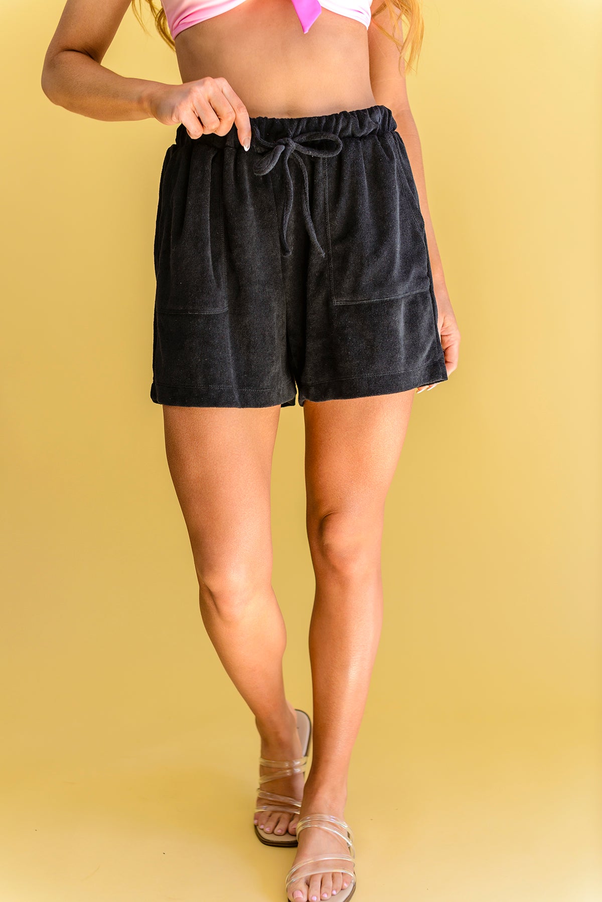 Carried Away French Terry Shorts in Black - 3/31/2023