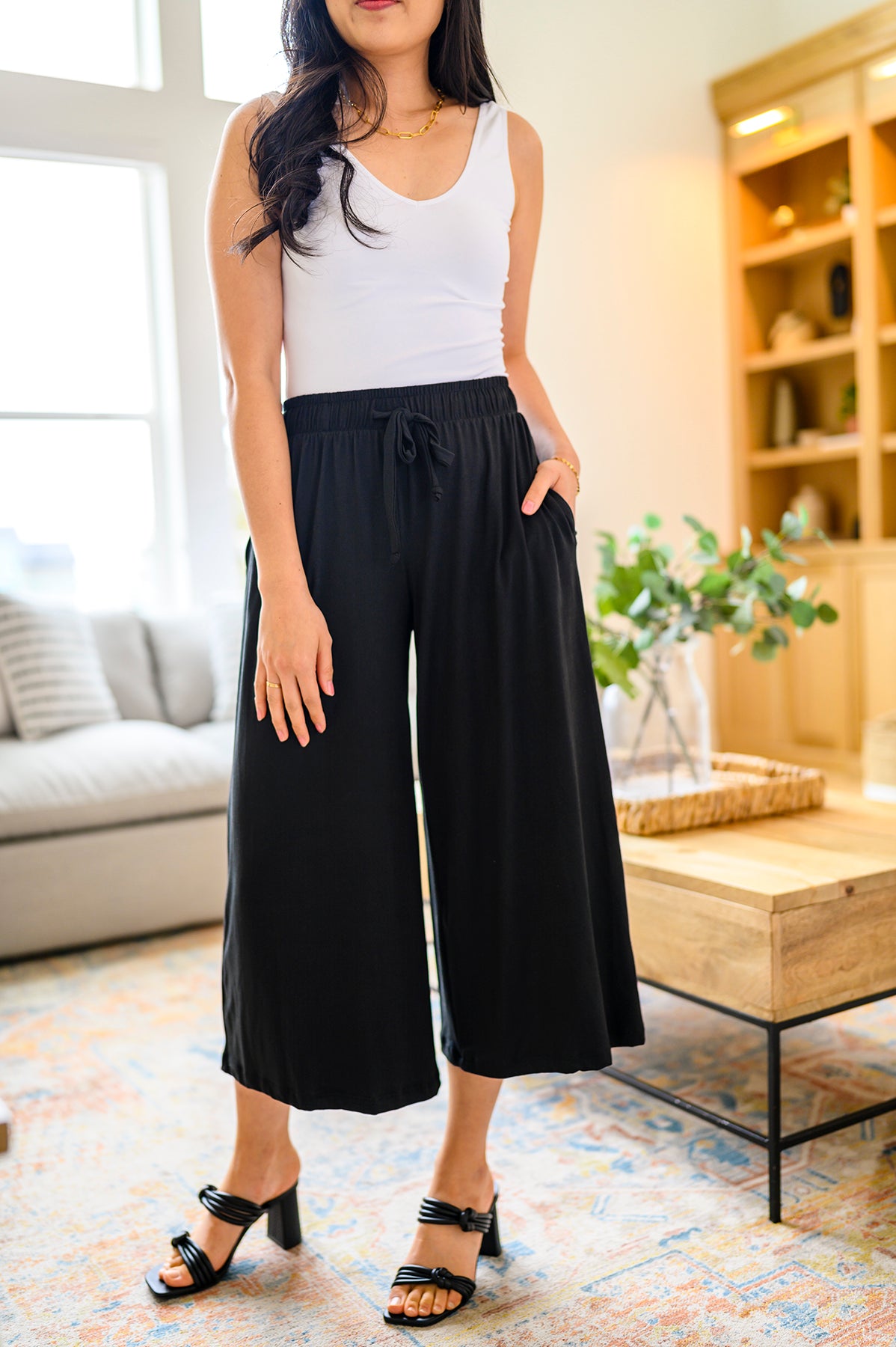 Casual and Carefree Wide Leg Cropped Pants - 4/18/2023