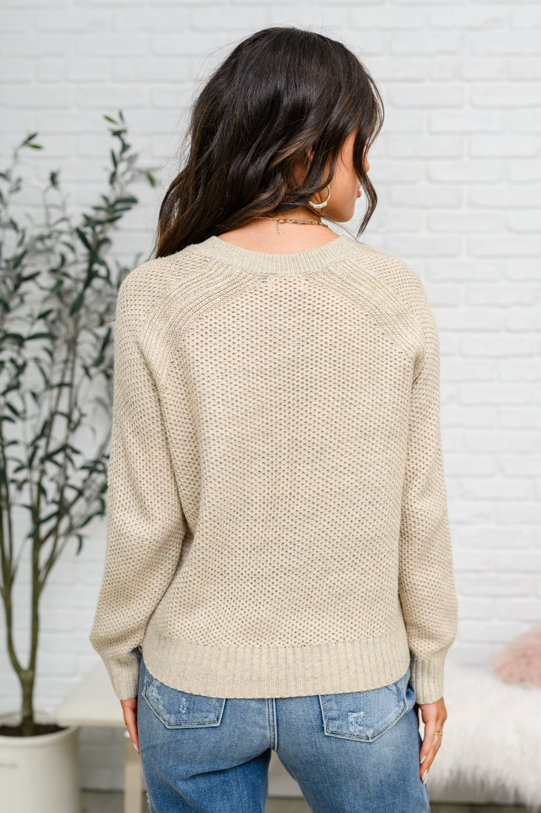 Chai Latte V-Neck Sweater in Oatmeal - 1/10/23