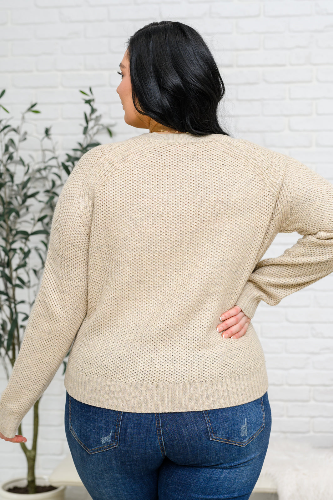 Chai Latte V-Neck Sweater in Oatmeal - 1/10/23