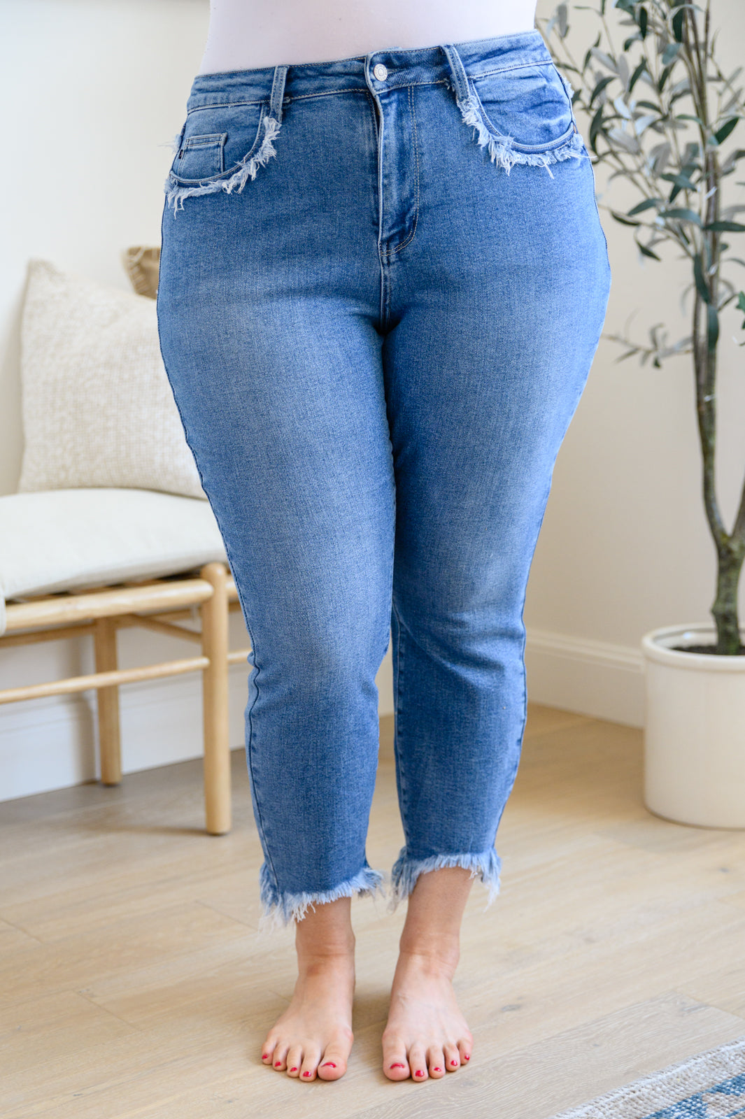 Christina Fringed Pocket Slim Fit Jeans - 12/6/2022