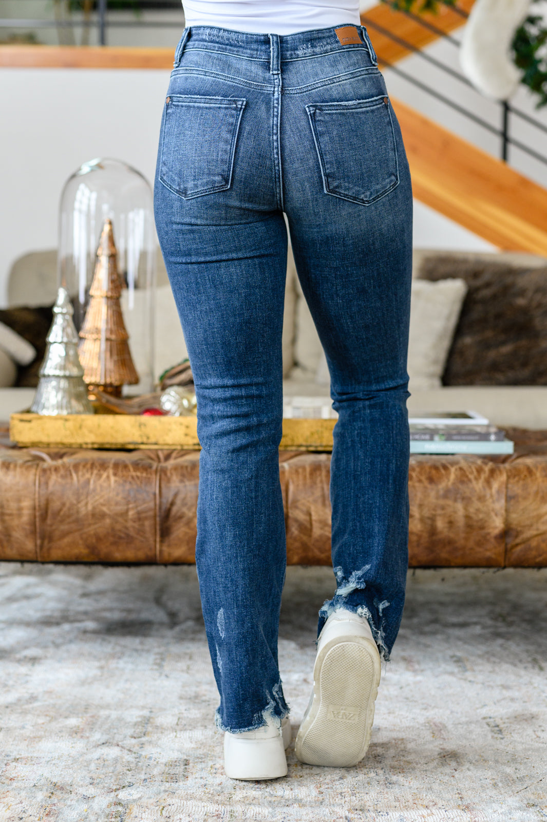 Christine High Contrast Slim Bootcut Destroyed Jeans - 1/3/2023