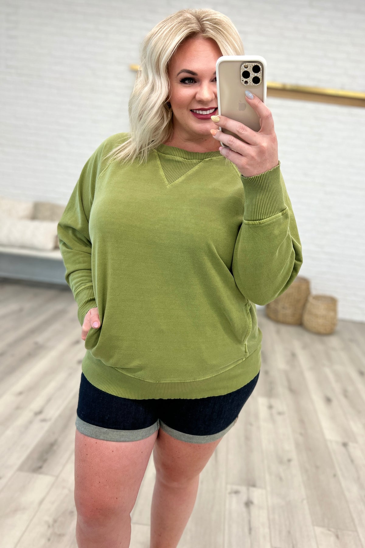 Hands Down Favorite Sweatshirt in Olive - 4/19/2023