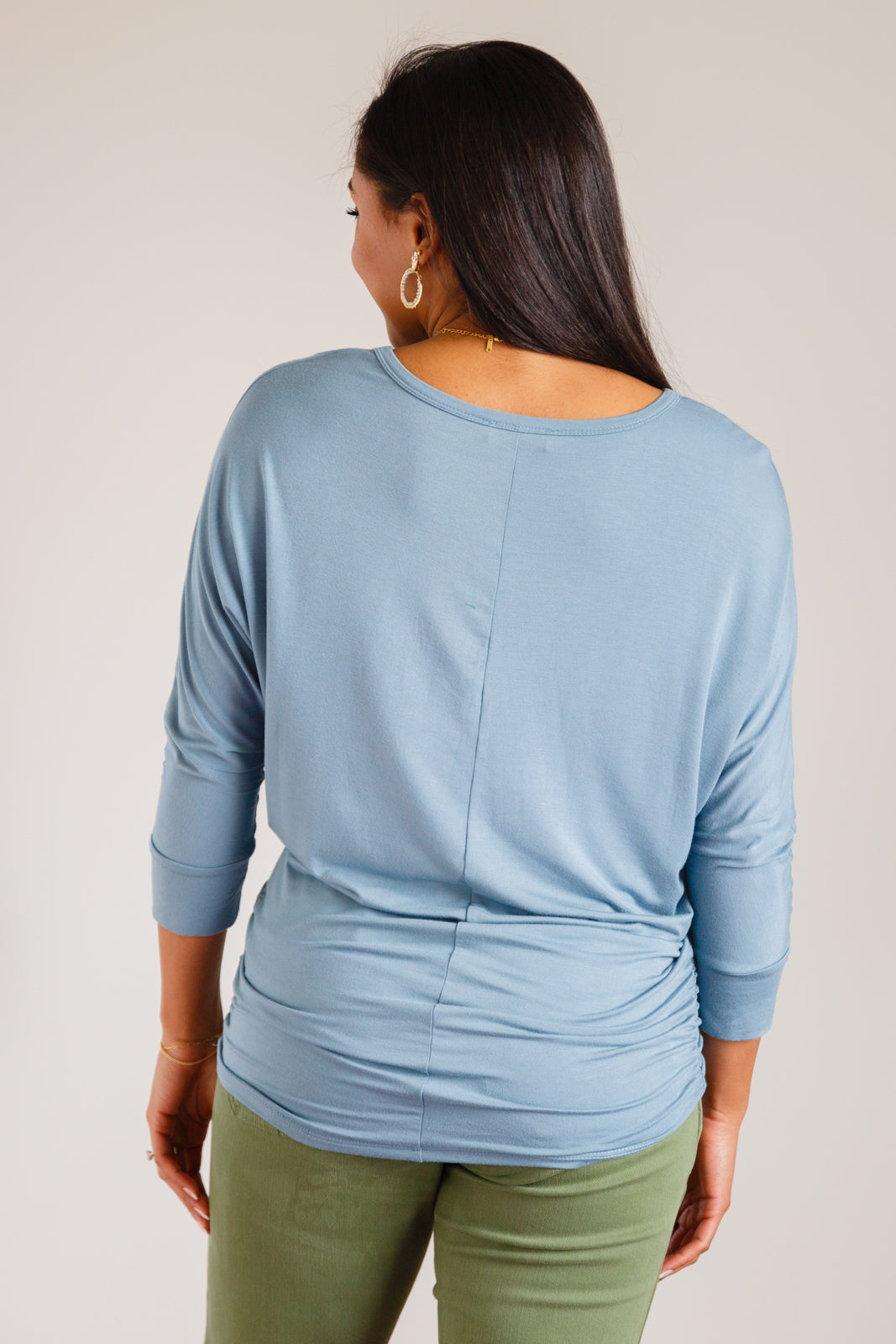 Daytime Boat Neck Top in Blue Gray - 2/16/2023