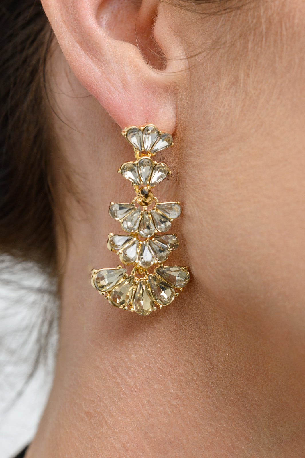 Ella Smoky Crystal Drop Earrings in Light Topaz - 12/6/2022