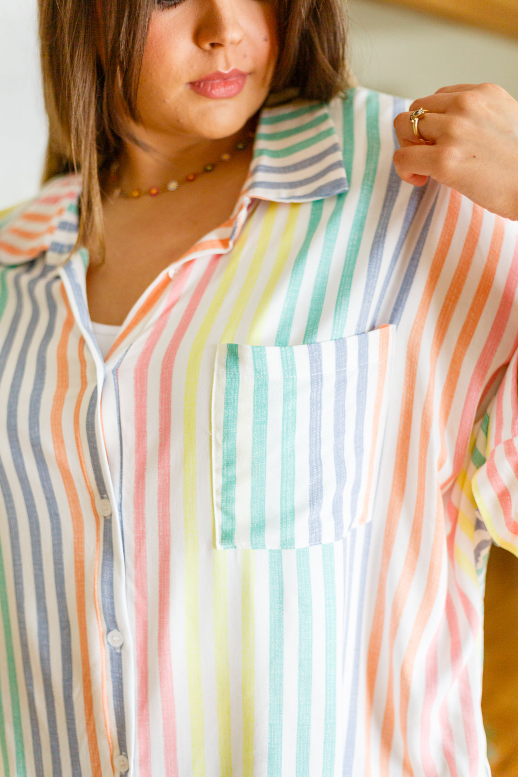 End Of The Rainbow Striped Button Up - 2/7/2023