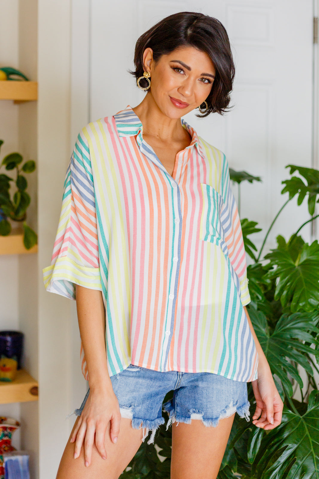 End Of The Rainbow Striped Button Up - 2/7/2023