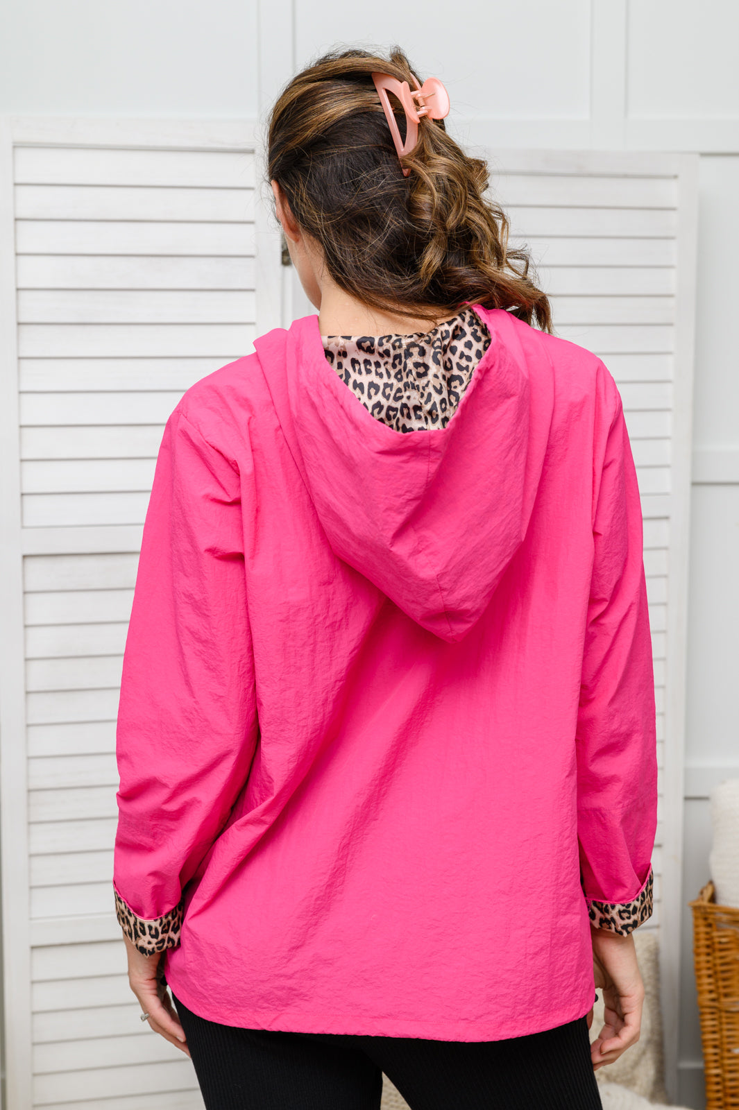 Get Going Leopard Windbreaker in Pink - 12/13/2022