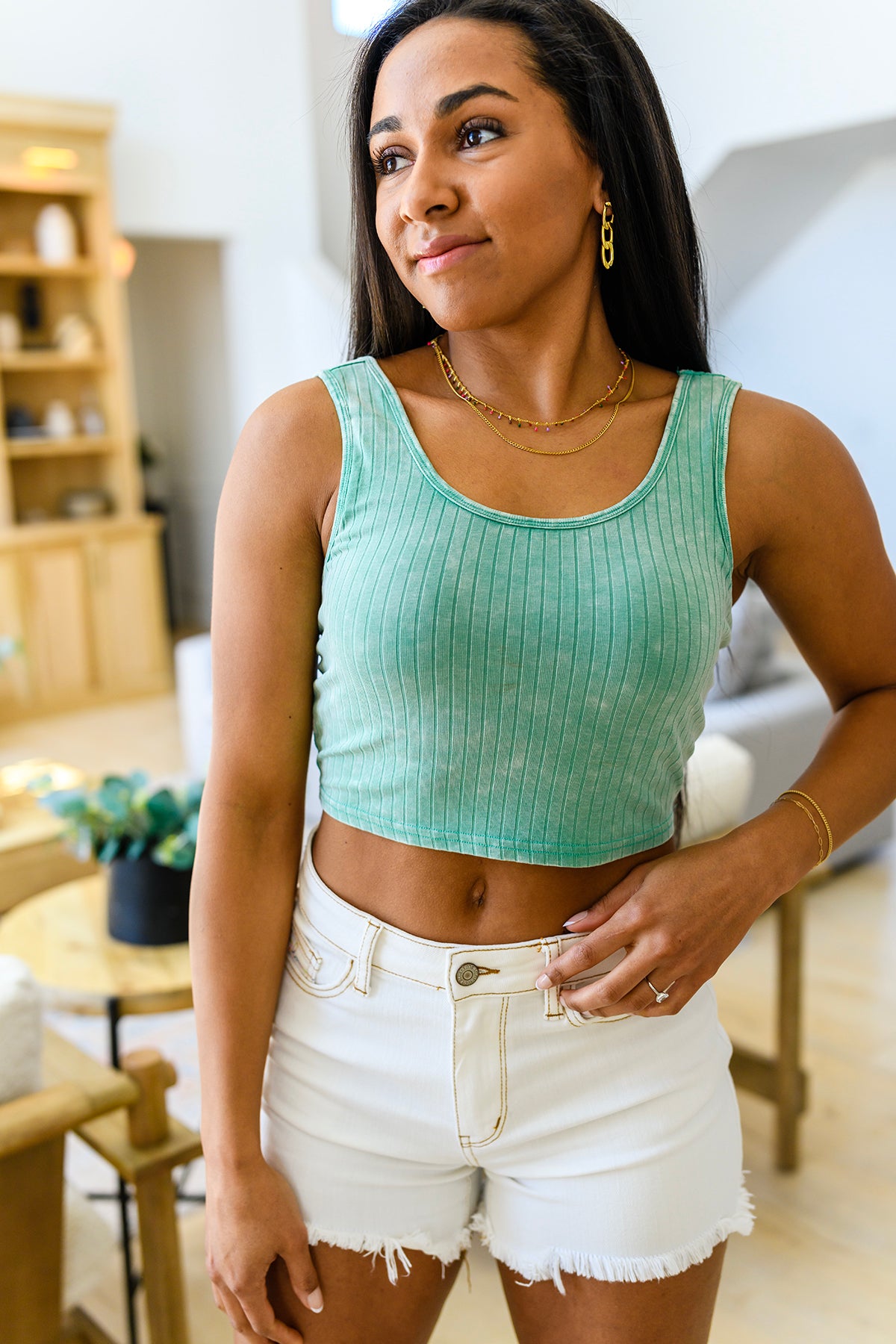 Get On My Level Cropped Cami in Mint - 3/14/2023