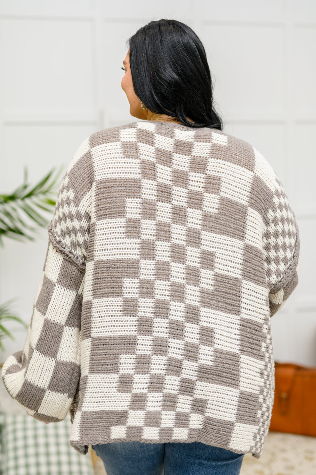 Hot Chocolate Checkered Sweater in Mocha - 1/10/23