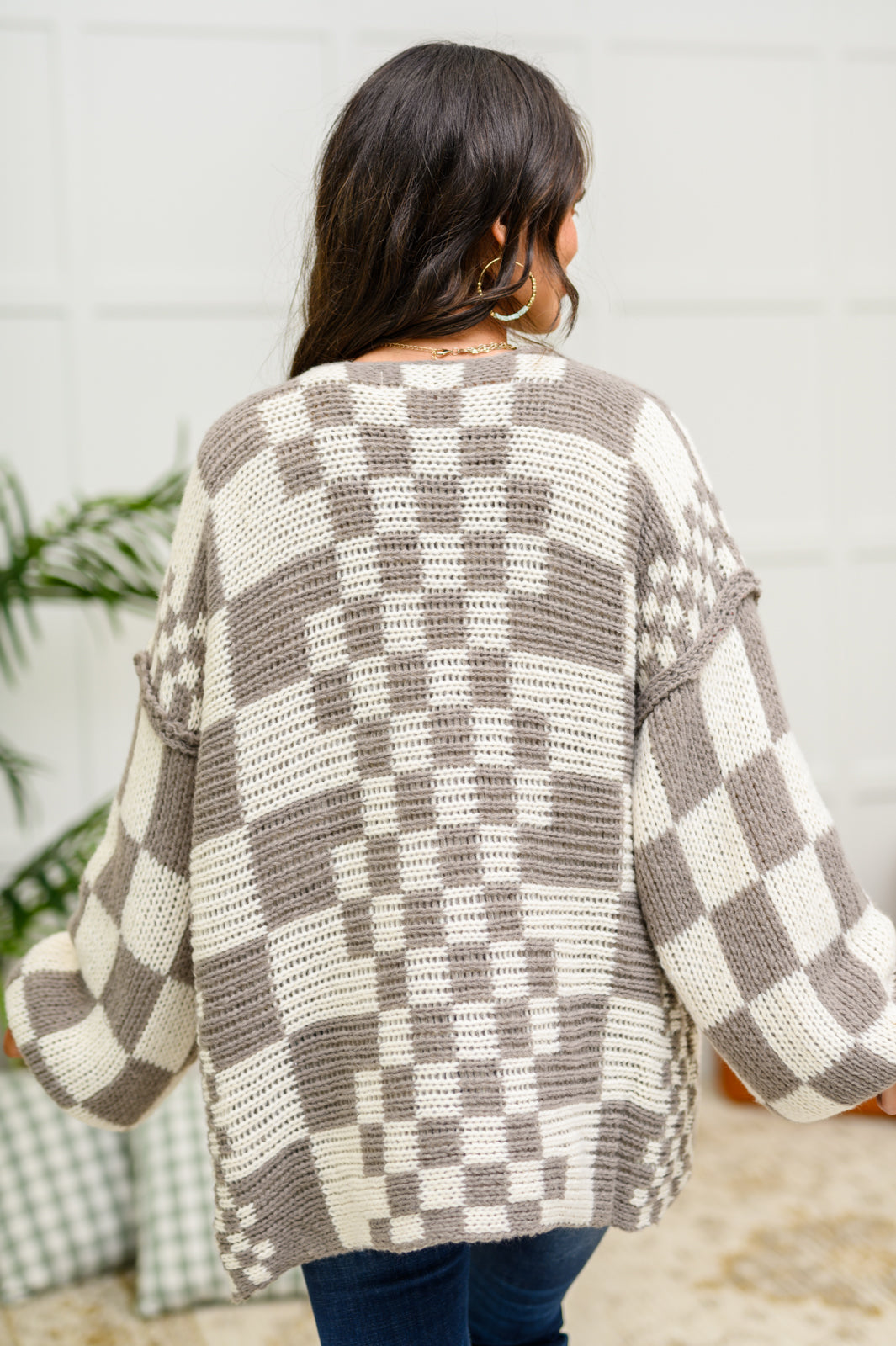 Hot Chocolate Checkered Sweater in Mocha - 1/10/23