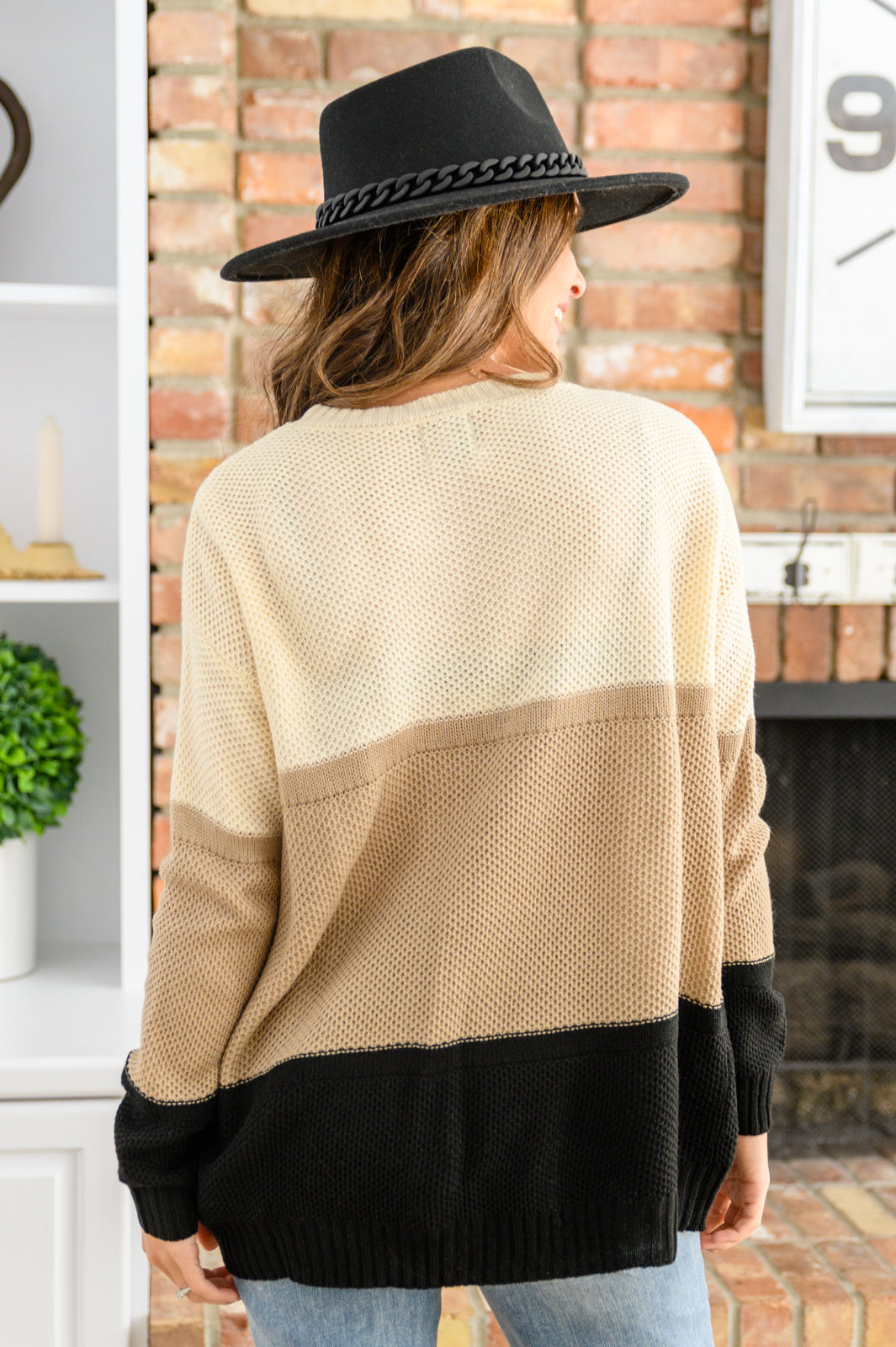 Hudson Color Block Sweater In Natural - 11/15/2022
