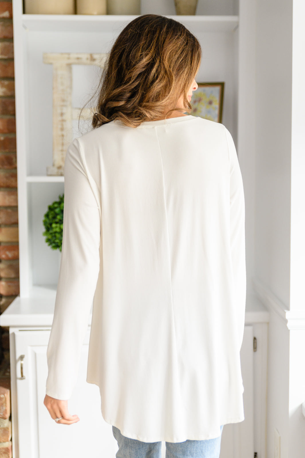 It's Your Move V Neck Long Sleeve Top In Ivory - 11/15/2022