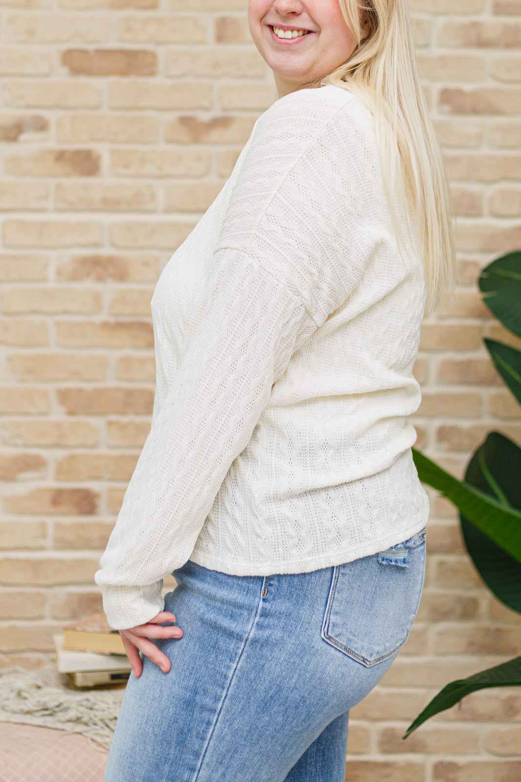 Keep Me Here Knit Sweater in Cream - 2/7/2023
