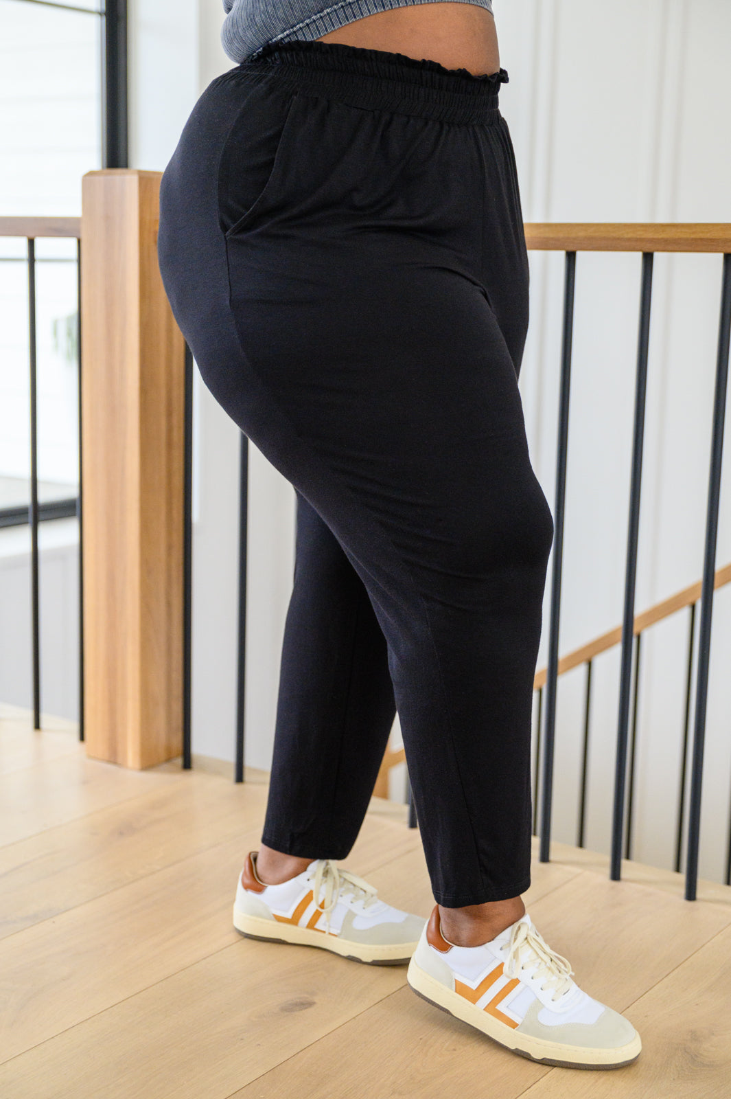 Keep Them Coming Smocked Waist Joggers in Black - 12/20/2022