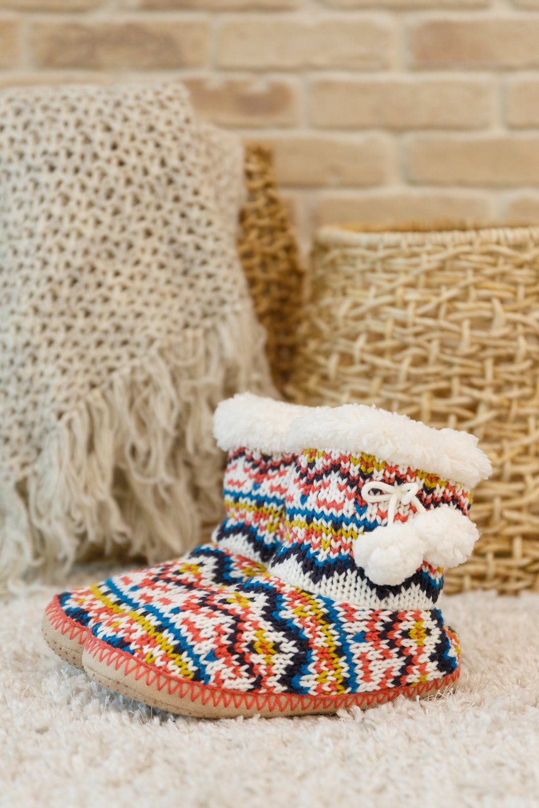 Knitted Multi Color Slipper Boots - 11/22/2022