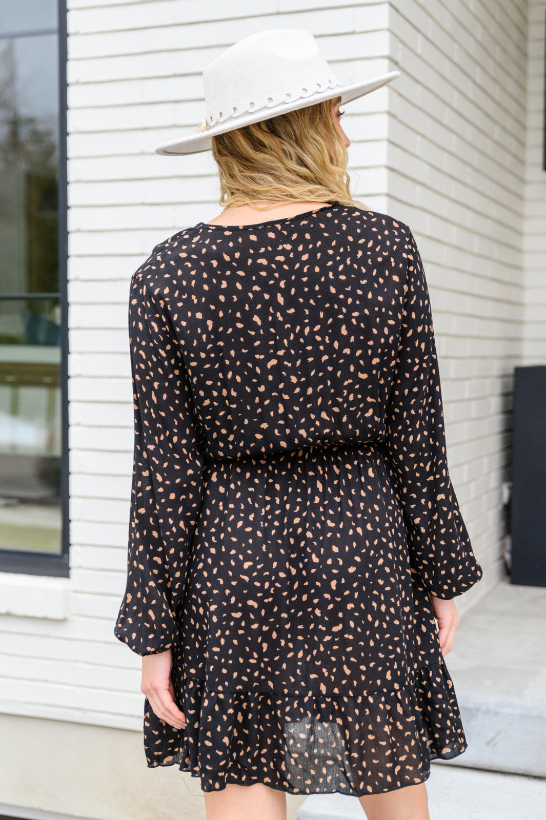 Make Your Happiness Long Sleeve Dress in Black - 12/20/2022