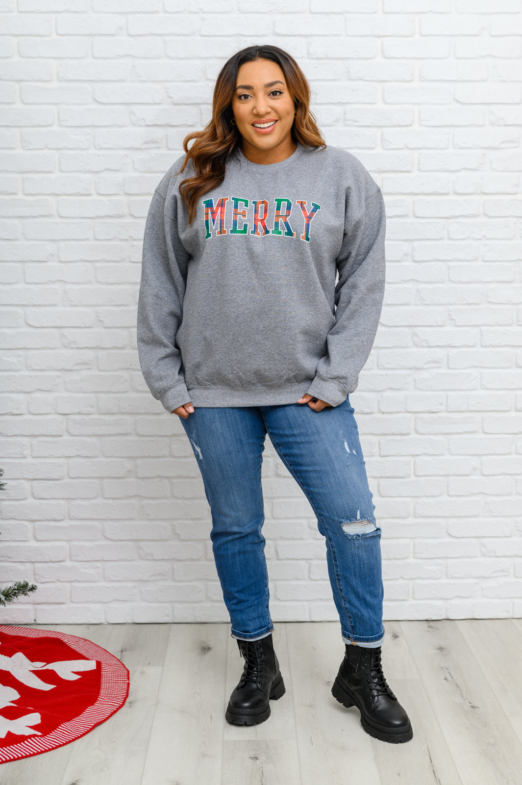 Merry As Can Be Sweatshirt In Gray - 11/17/2022