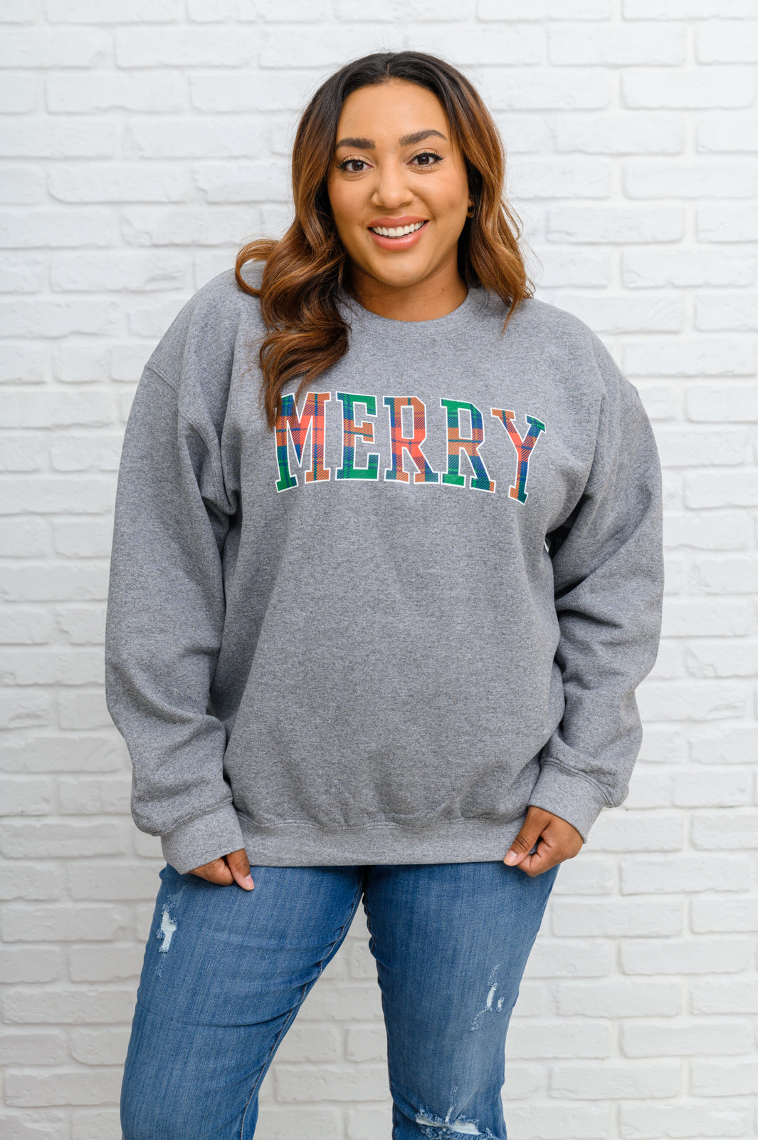 Merry As Can Be Sweatshirt In Gray - 11/17/2022