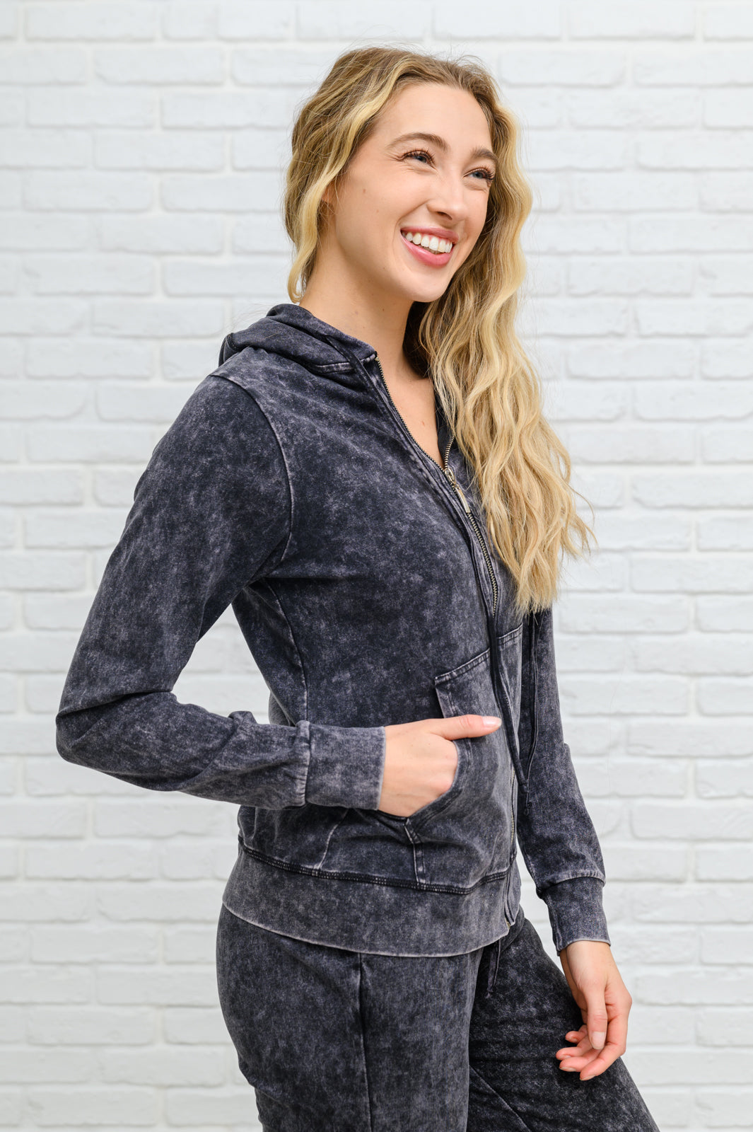 Mineral Wash Hoodie & Jogger Set In Charcoal - 11/21/2022