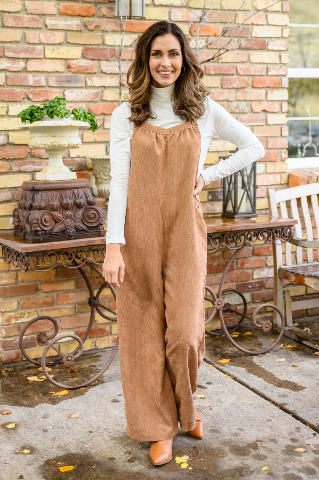 More Than Friends Corduroy Jumpsuit In Camel - 11/15/2022