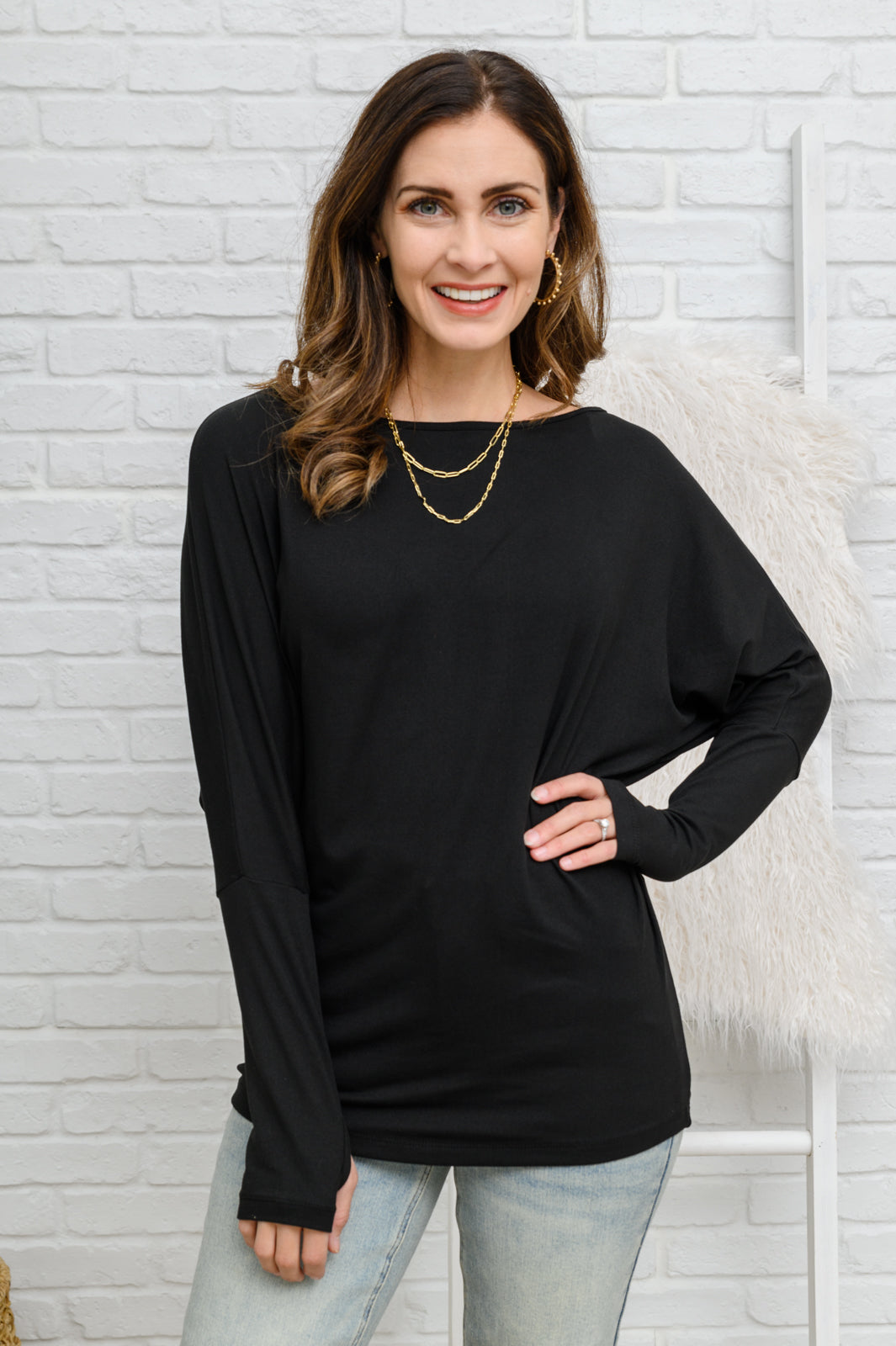 Olyvia Long Sleeve Top In Black - 12/15/2022