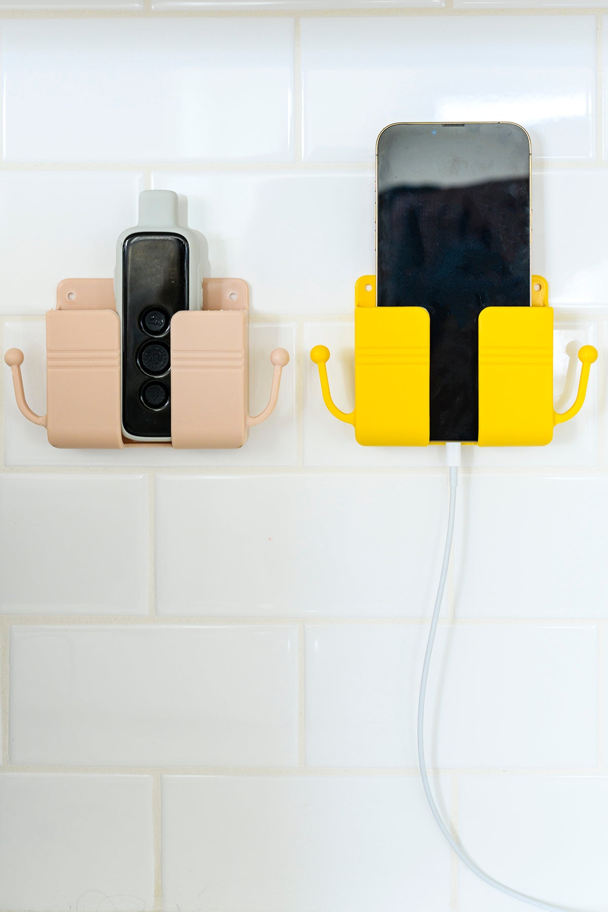 Phone Buddy Wall Mount with Sticky Tab - Yellow & Pink - 4/17/2023